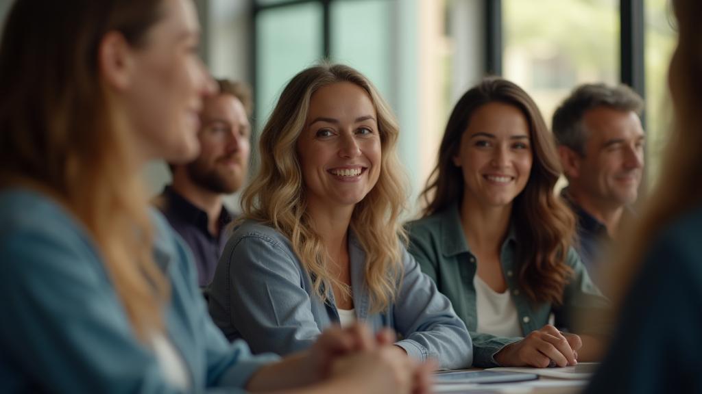 Diverse group of people in a collaborative learning environment, symbolizing opportunity and professional growth.